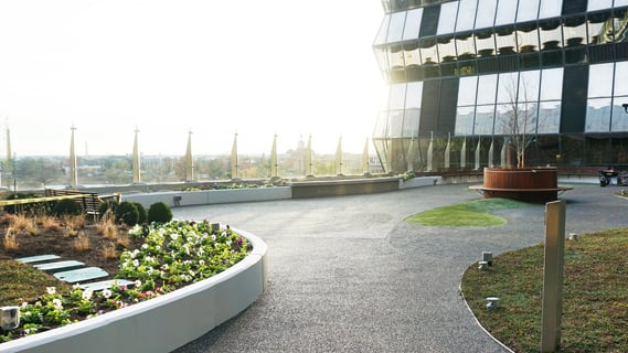 An outside view of the Bunny Mellon Healing Garden