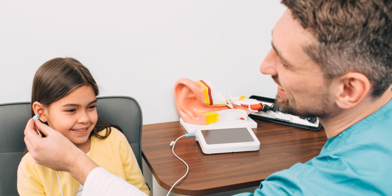 hearing test with audiologist