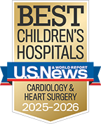 U.S. News & World Report - Best Children's Hospitals: Cardiology & Heart Surgery 2025-2026 badge