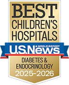 U.S. News & World Report - Best Children's Hospitals: Diabetes & Endocrinology 2025-2026 badge