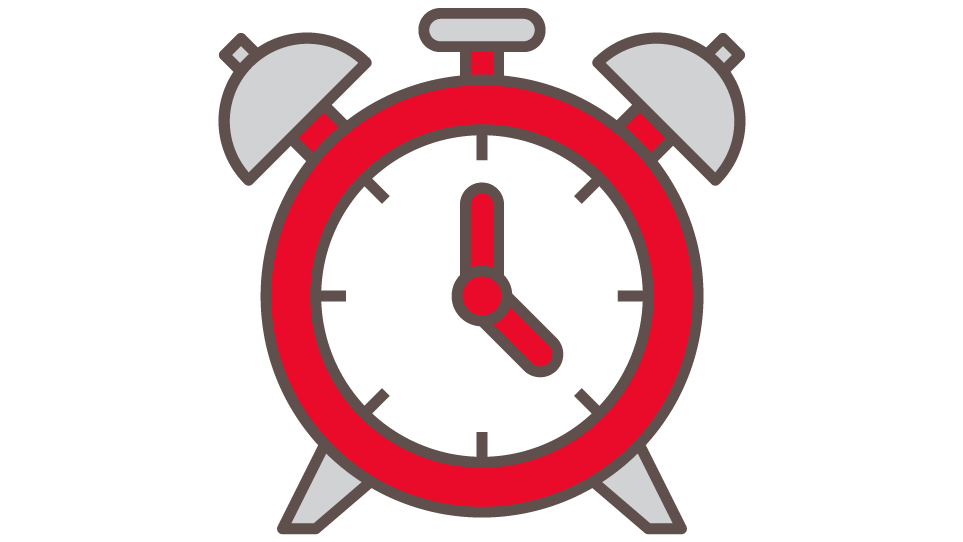 Red analog clock