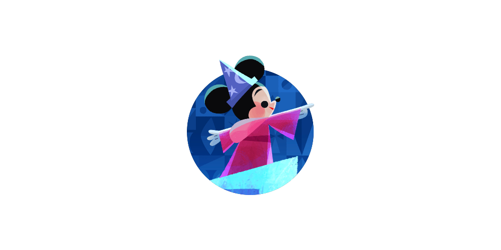 Iconography of a Mickey sorcerer