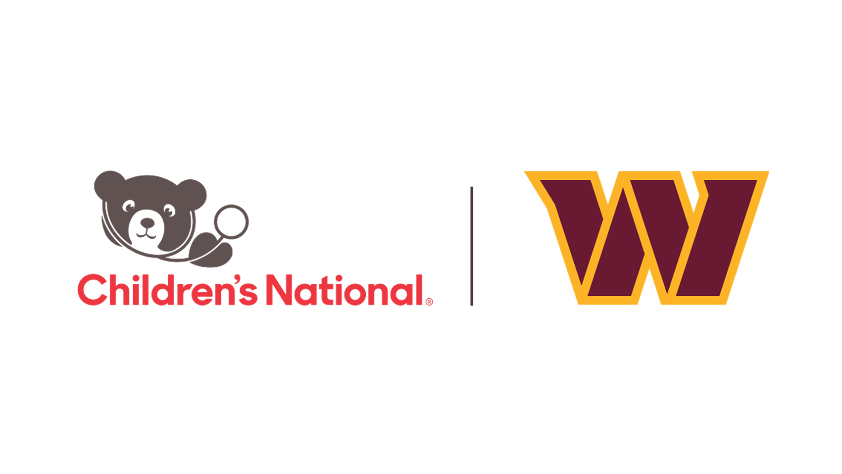 Children's National and Washington Commanders logo