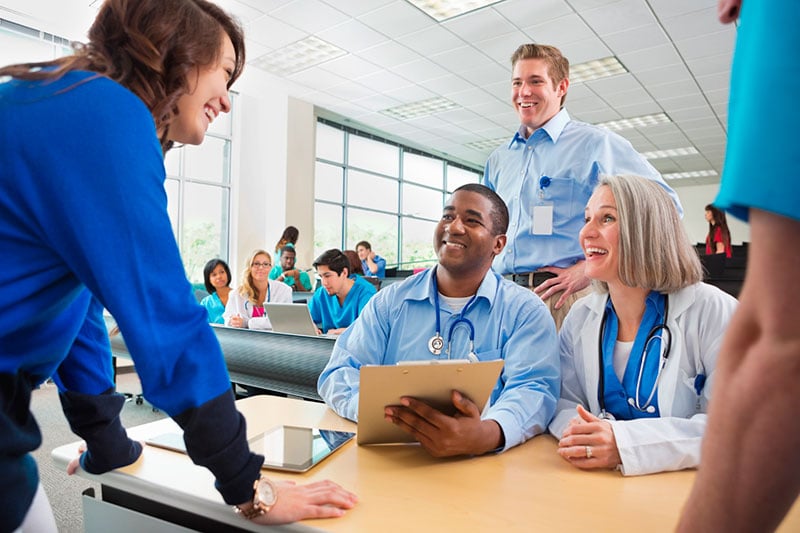 doctors and nurses meeting