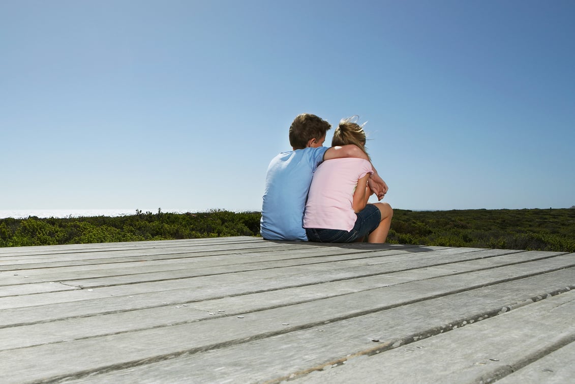 boy and girl sitting