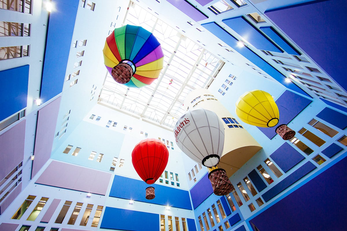 Children's National atrium balloons