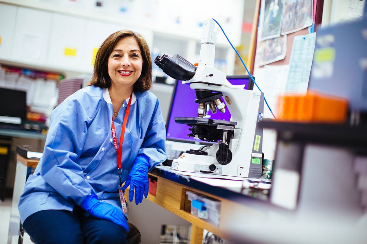 Female researcher in the lab