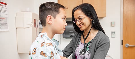 Doctor examining a patient