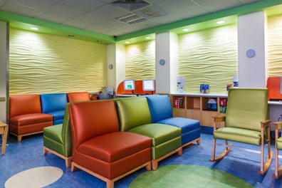 NICU waiting area and business center