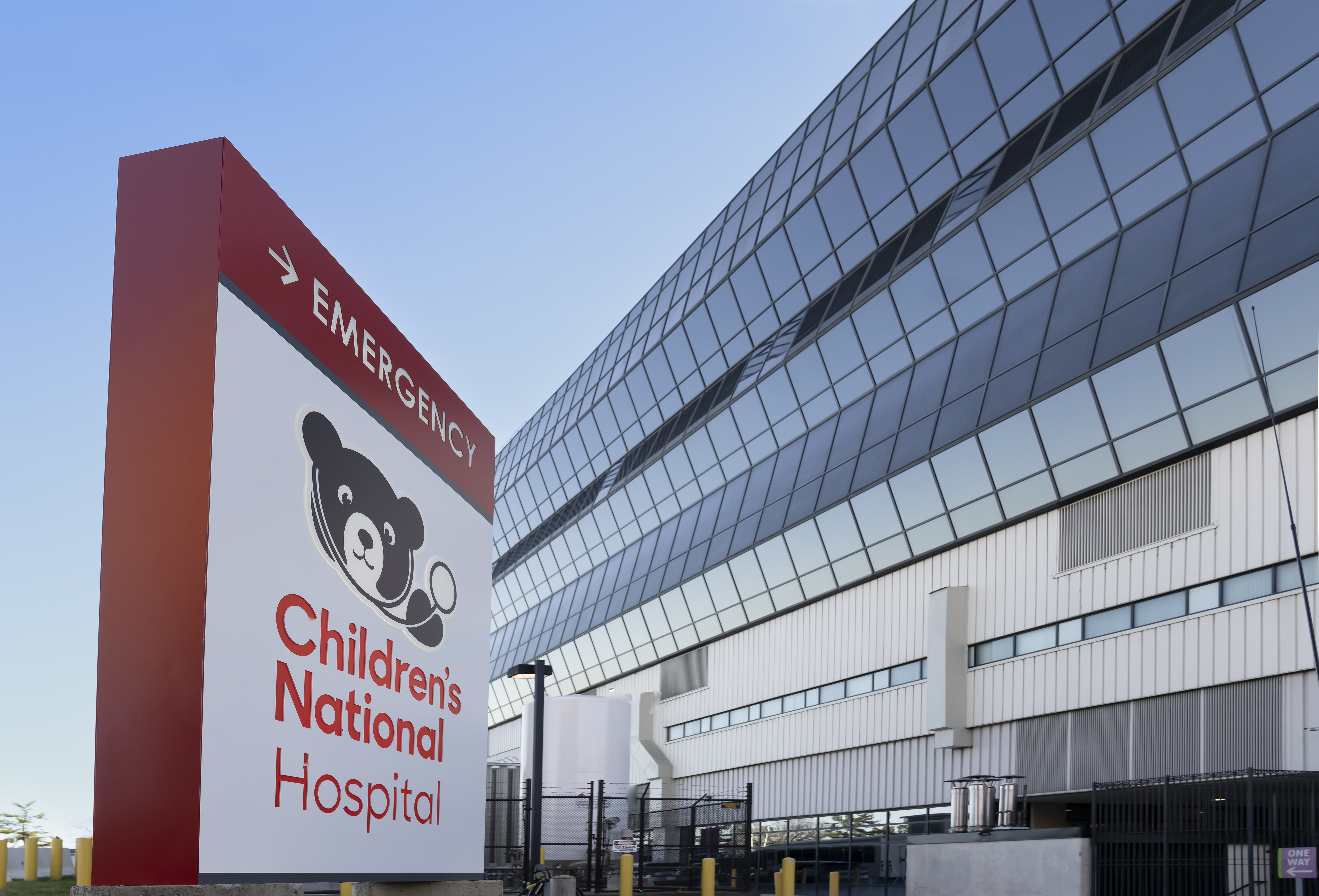 Entrance sign in front of Children's National Hospital Emergency Department