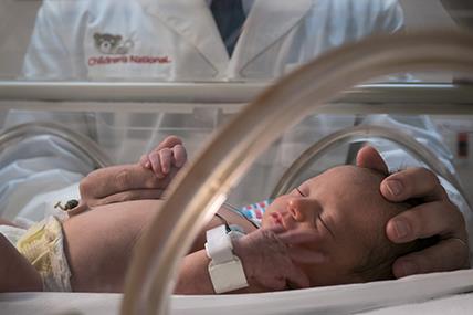 Image of baby in incubator