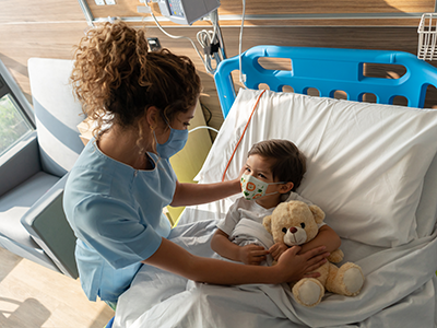 boy in hospital bed