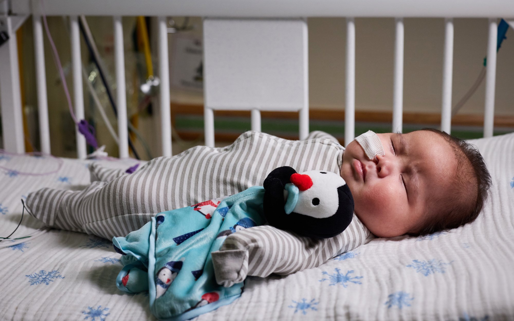 baby in hospital crib