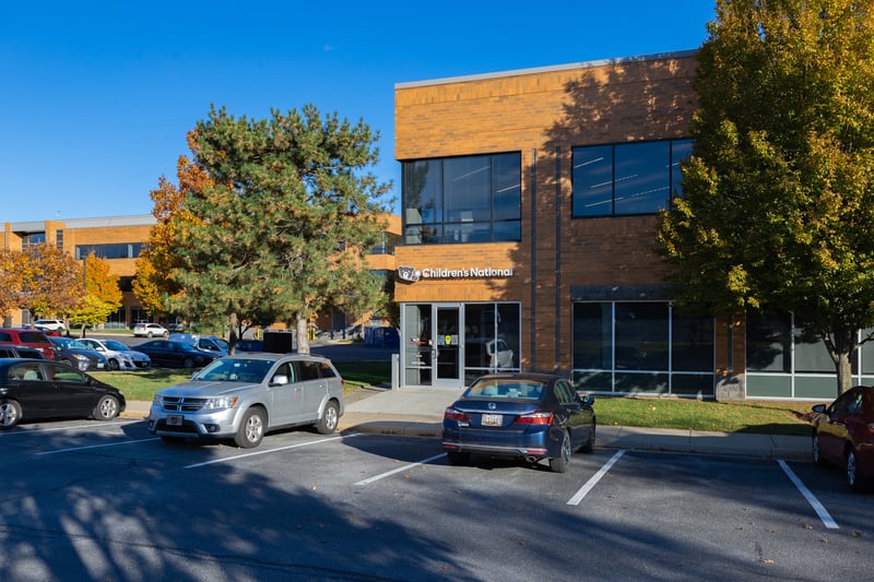 Frederick building from the front parking, outside