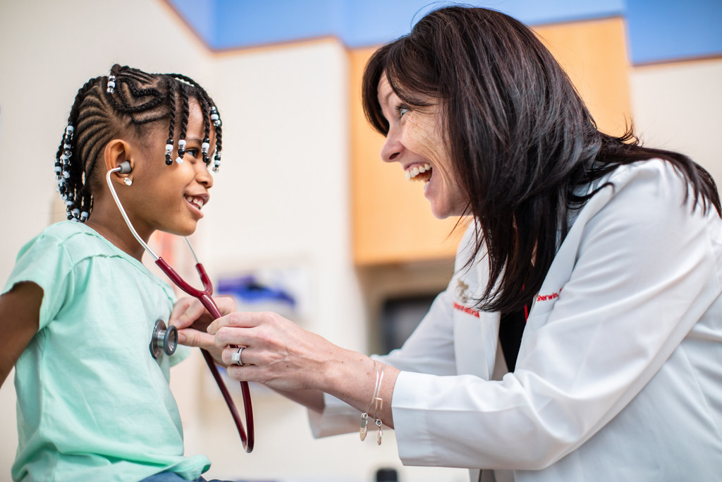 Girl with doctor