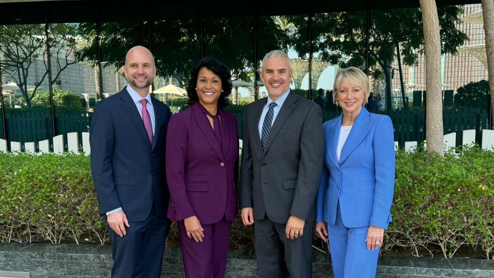 (L to R): John Birky, M.D., CEO at Kanad Hospital; Michelle Riley-Brown, MHA, FACHE, Children’s National President and CEO; Ralph A. Leo, Kanad Hospital Board Chair; Kathie Williams, Foundation Board Chair.