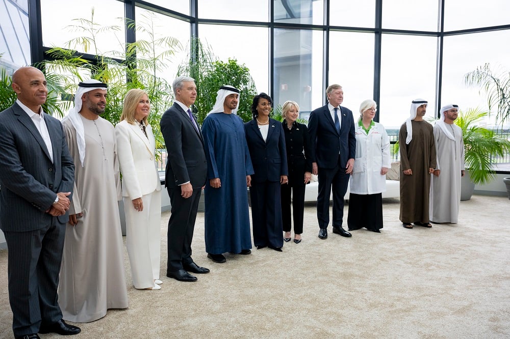 His Highness Sheikh Mohamed bin Zayed Al Nahyan, President of the United Arab Emirates (UAE), joined other UAE leaders and Children's National Hospital leaders for a visit at Children's National in September 2024.