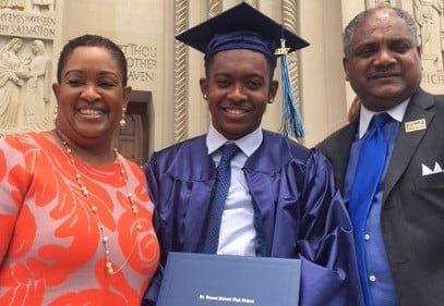 Paul Williams and family at his graduation.