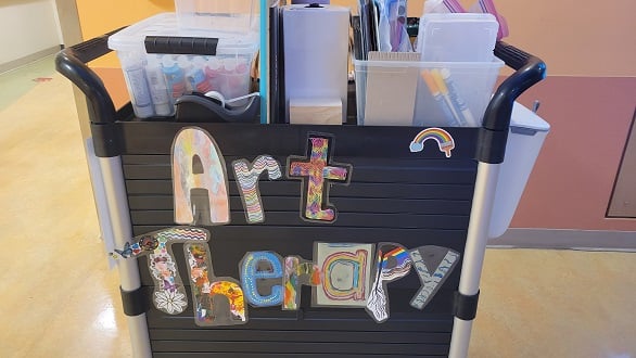 Art therapy supply cart