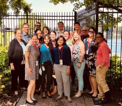 A group photo of Infectious Disease fellows outside of Children's National Hospital.