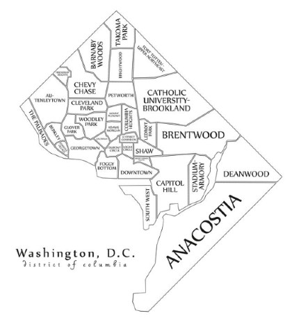 A map of Washington, D.C.