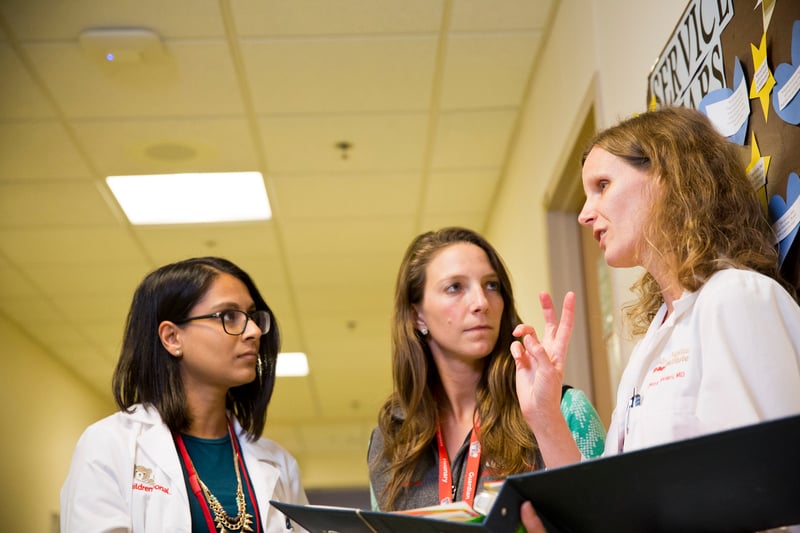 doctor teaching students