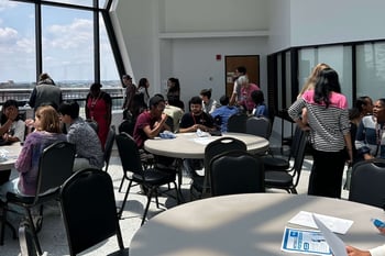 Students enjoying the Ice Cream Social at Children's National Hospital.