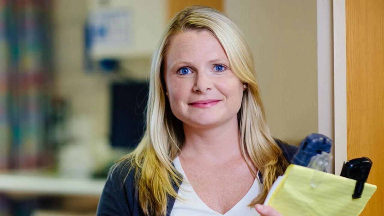 Provider holding a clipboard