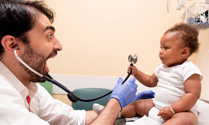 Doctor with a baby