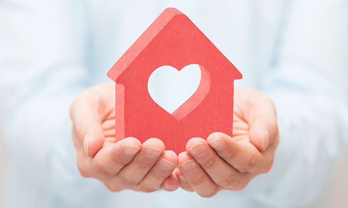 Heart inside a home