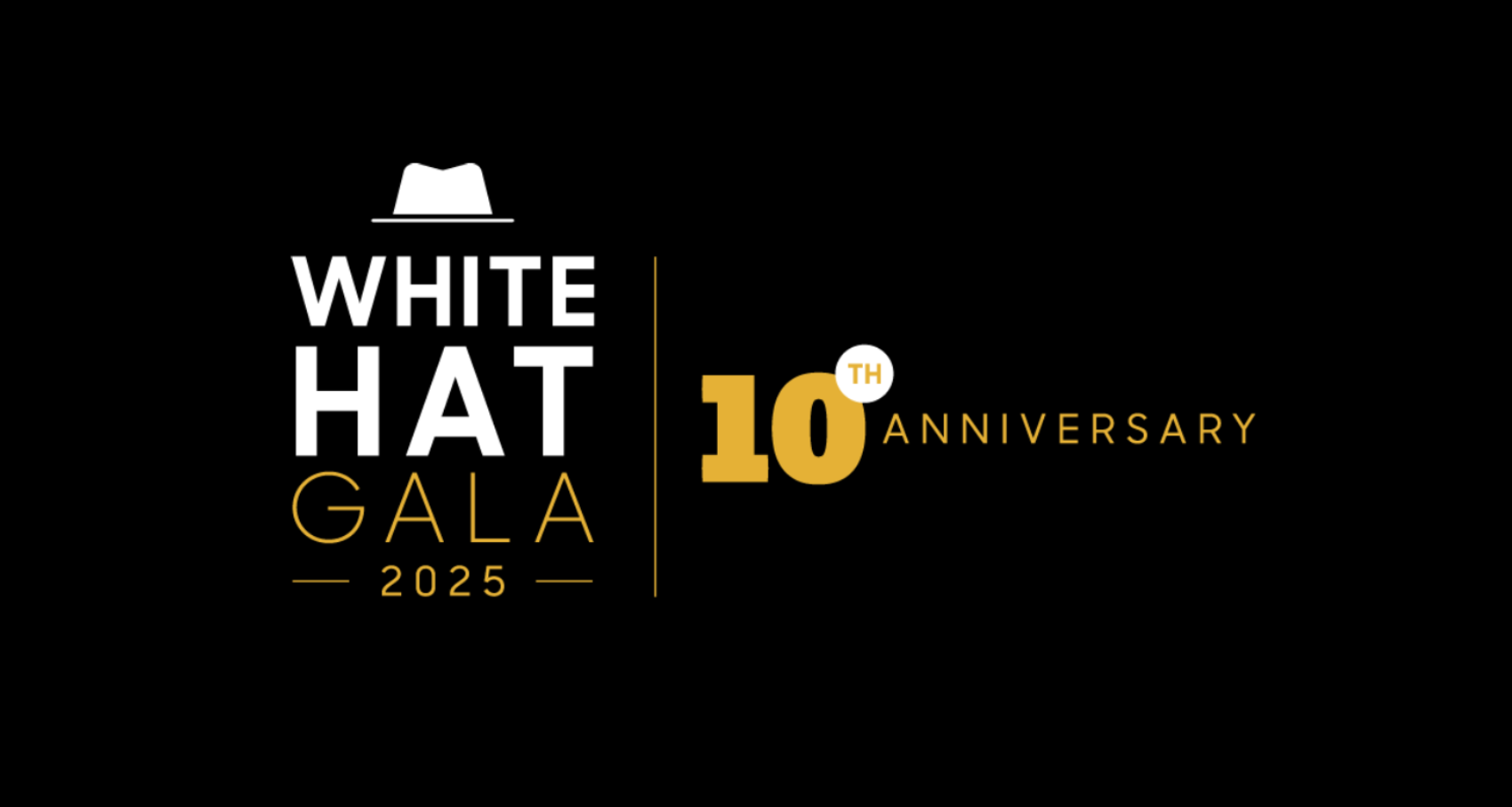 White Hat Gala 2025 (10th Anniversary) logo