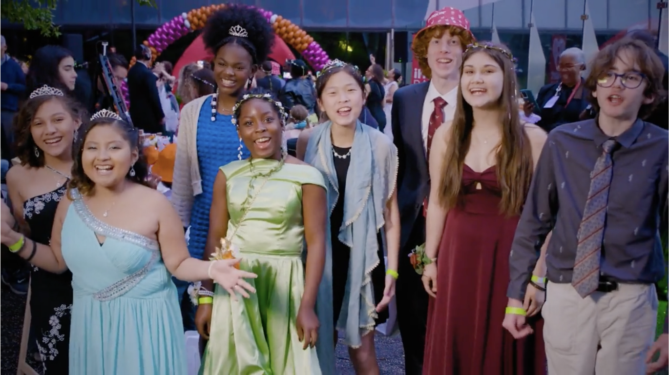 Teen patients gather in the Bunny Mellon Healing Garden at Children's National Hospital