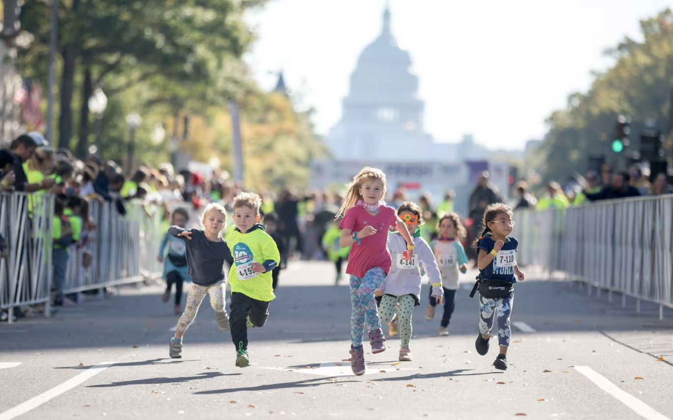Children participate in the Race for Every Child fundraiser event in Washington, D.C.