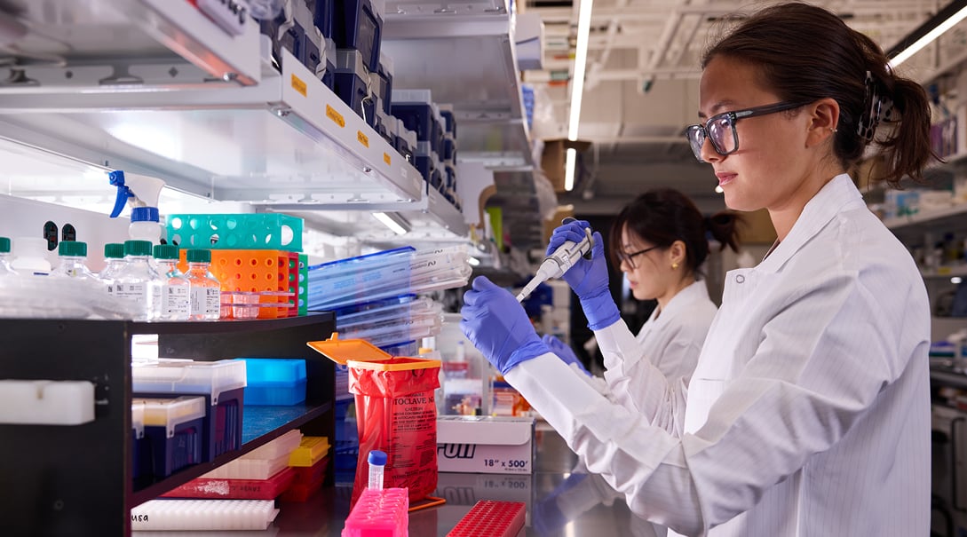 Zoe Kang, research technician, and Natthawan Chaimongkol, staff scientist, at the Children's National Research Institute.