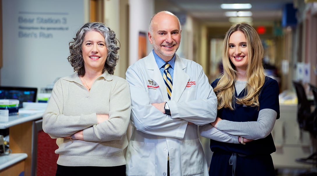 Lauren Dome, CPNP-PC, PMHS, Jeffrey Dome, MD, PhD, and Amelia Dome, MS, RN, at Children's National Hospital.