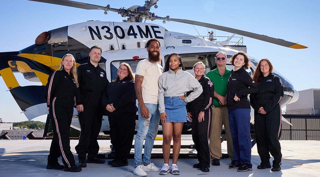 Members of the Transport Medicine team who helped save Destyni's life.