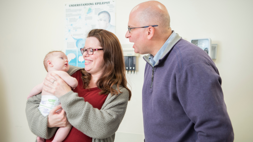 Dr. Levitt with baby patient