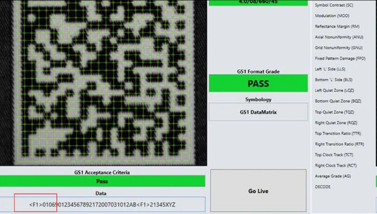 Characters String F1 in Data result when Verify GS1-DM Code750_image-2