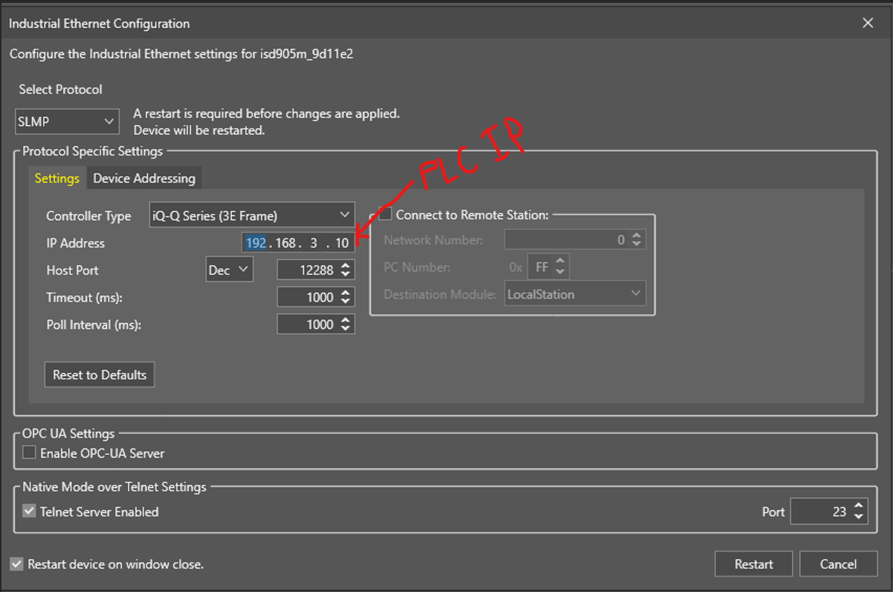 Mitsubishi SLMP Communication Settings in ISVS and GX Works3_image-2