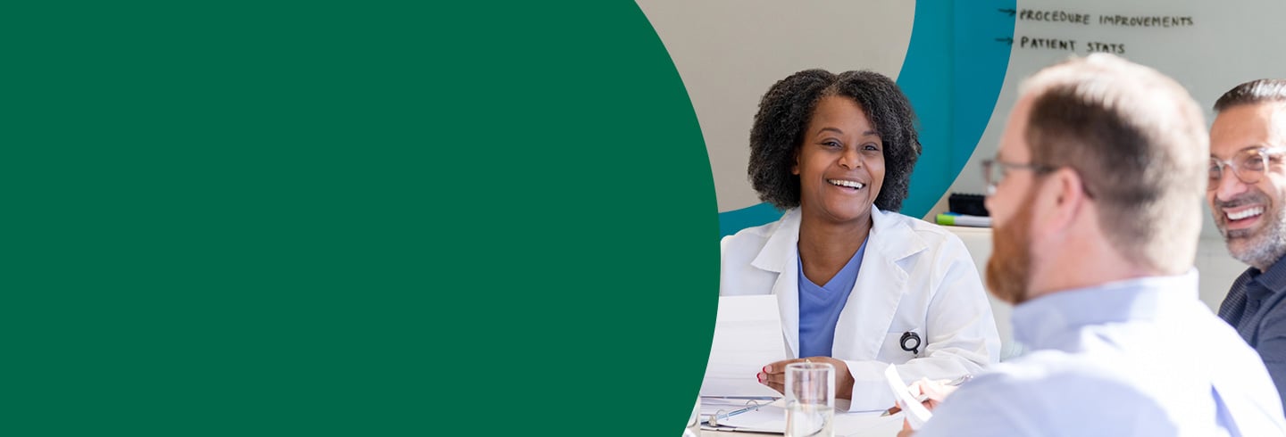 Healthcare professionals meeting together.