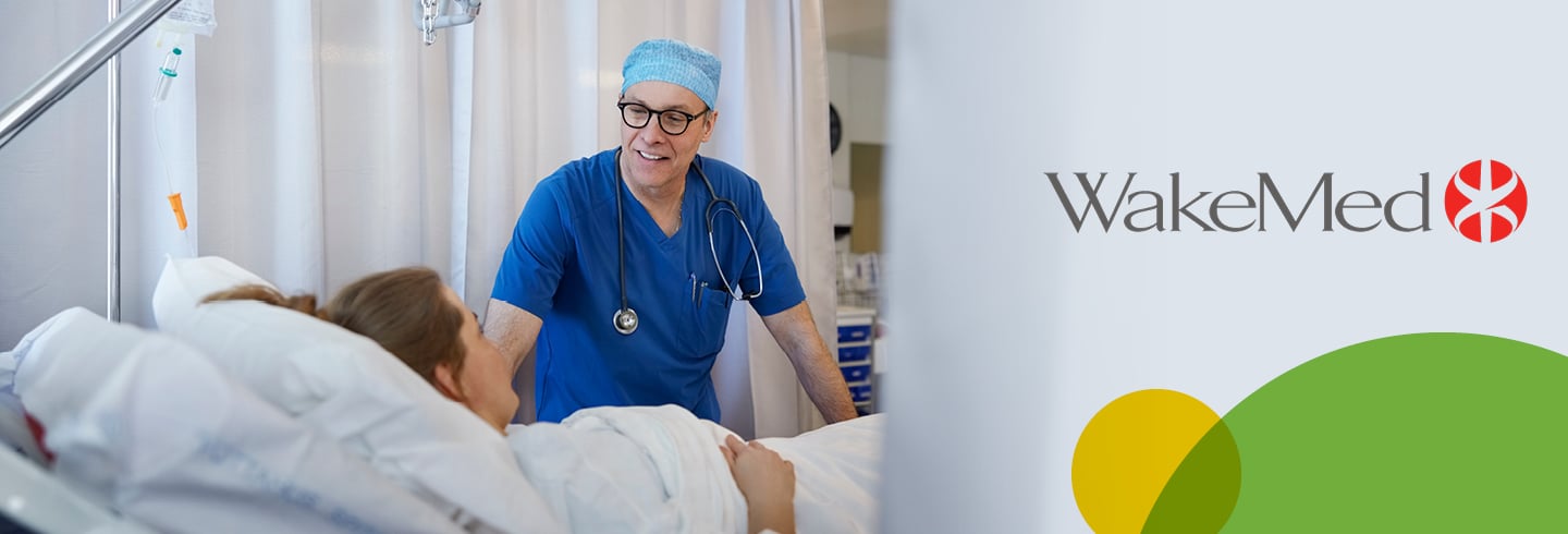 Patient at WakeMed center getting care