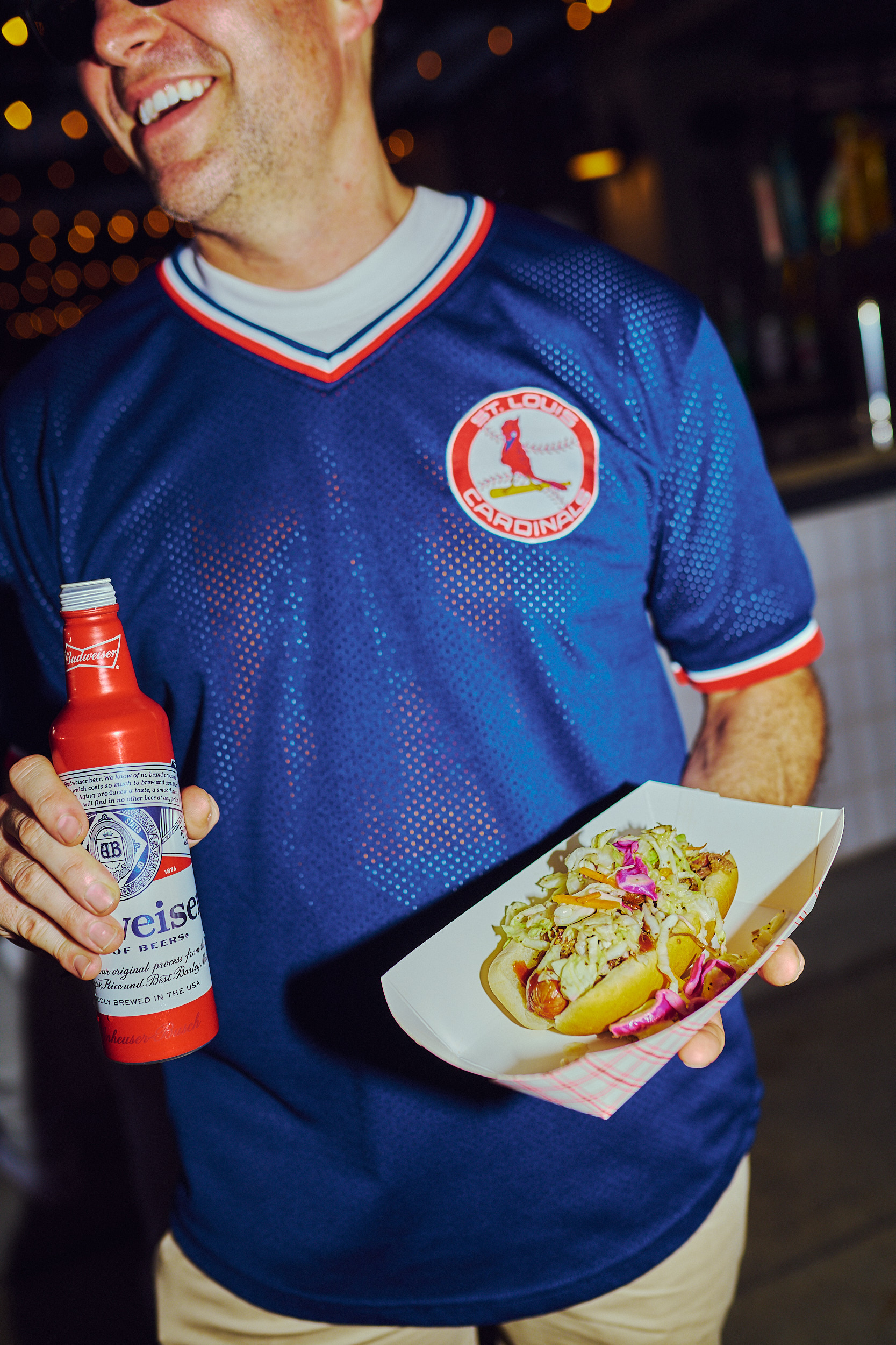 Bud deck Hot dog and Beer