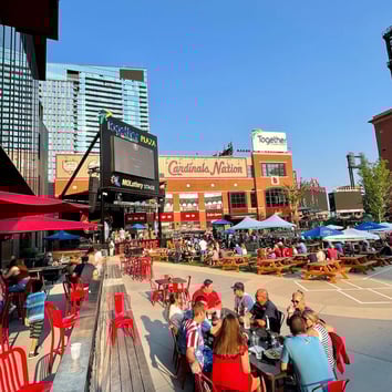 Sports & Social VIP Patio View of the Together Credit Union Plaza stage