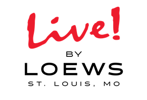 Live! By Loews St. Louis, MO red and black stacked text logo