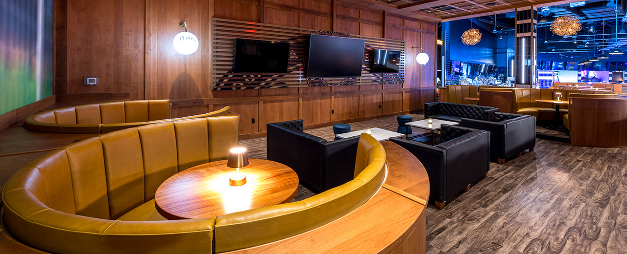 Group seating at Sports and Social Miami.