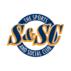 The Sports & Social Club blue, yellow, and white circular text logo.