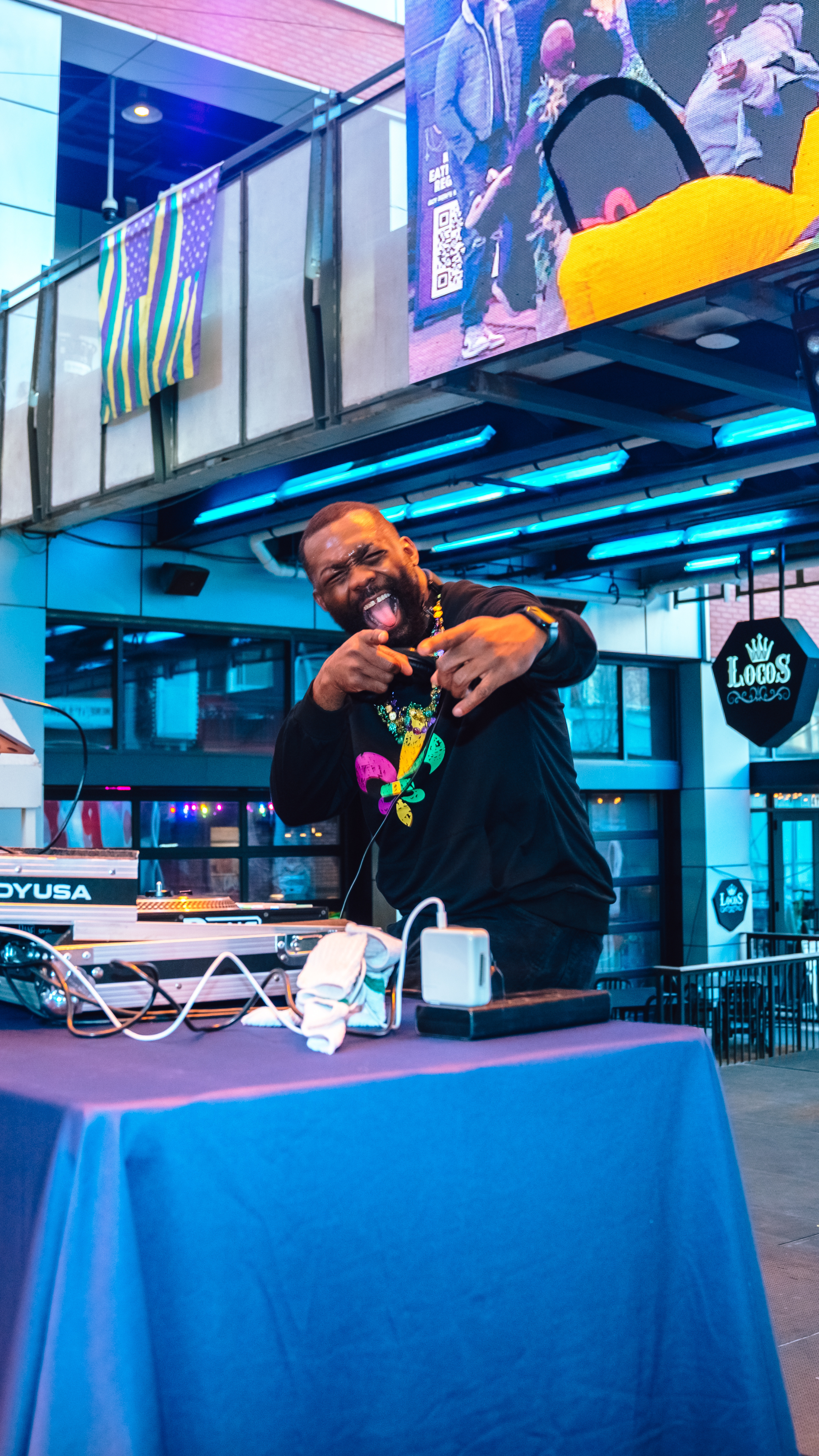 DJ Miles playing live music.