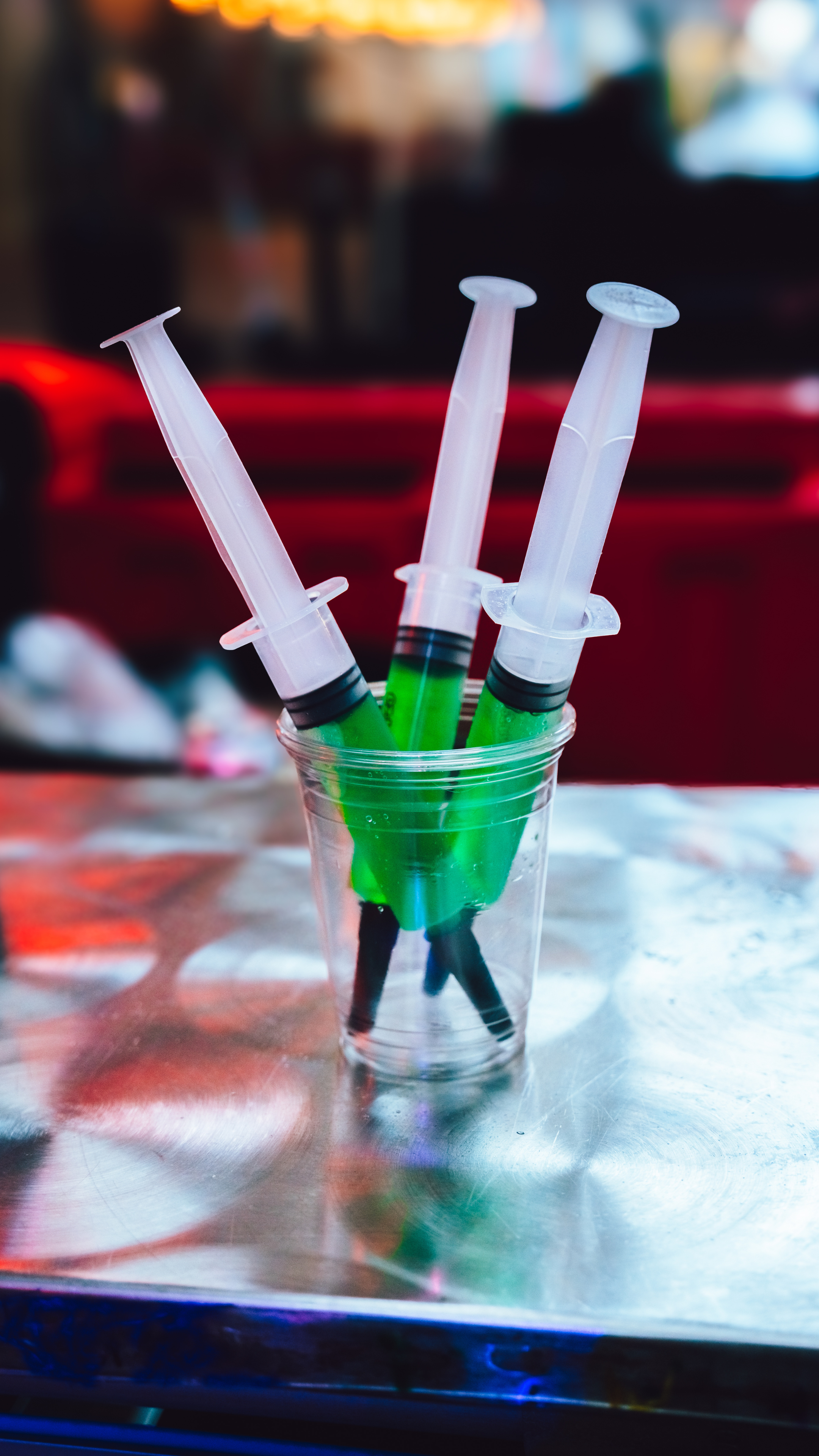 An image of green jello shots.