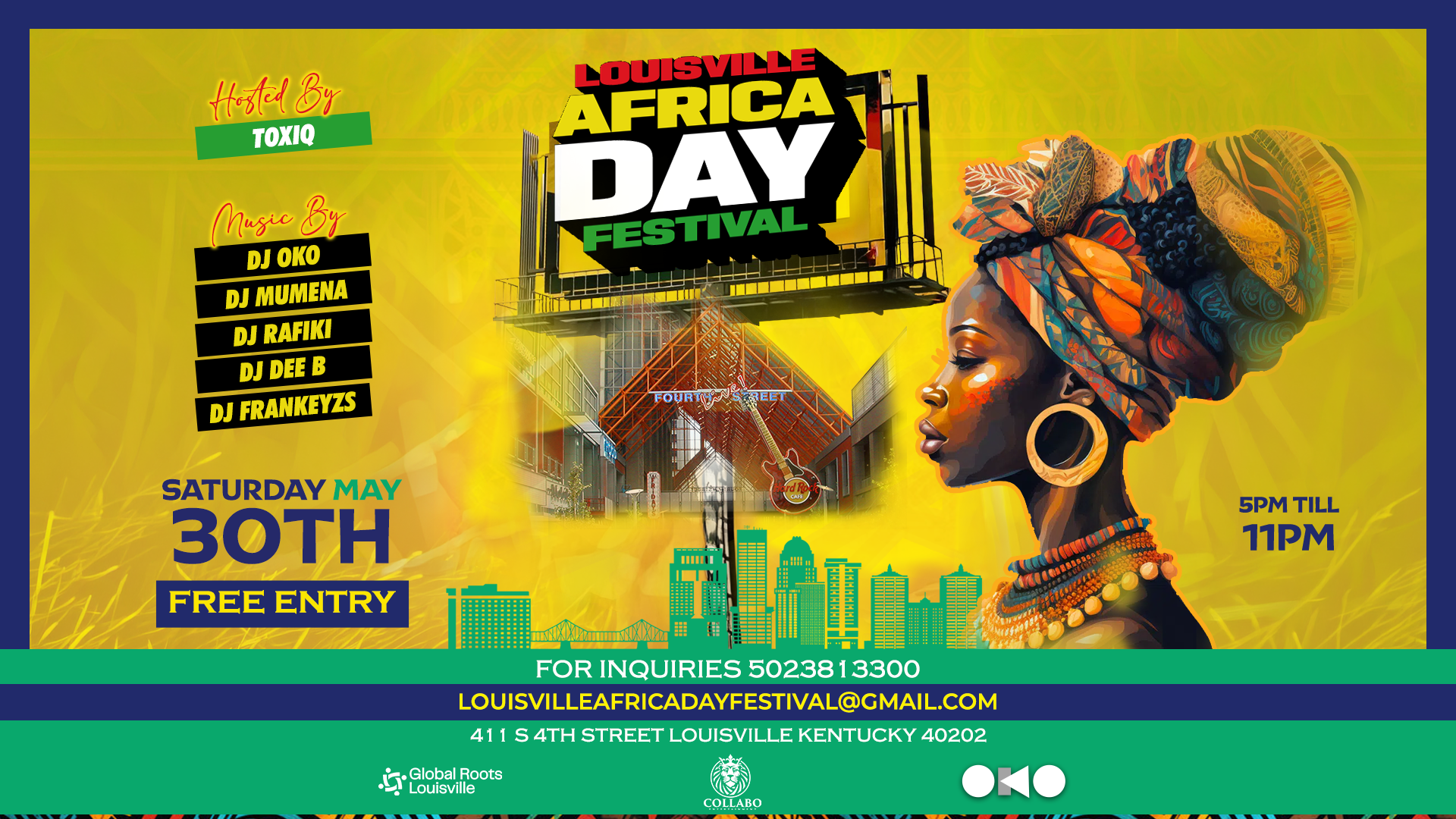 Approved graphic for Africa Day festival.
