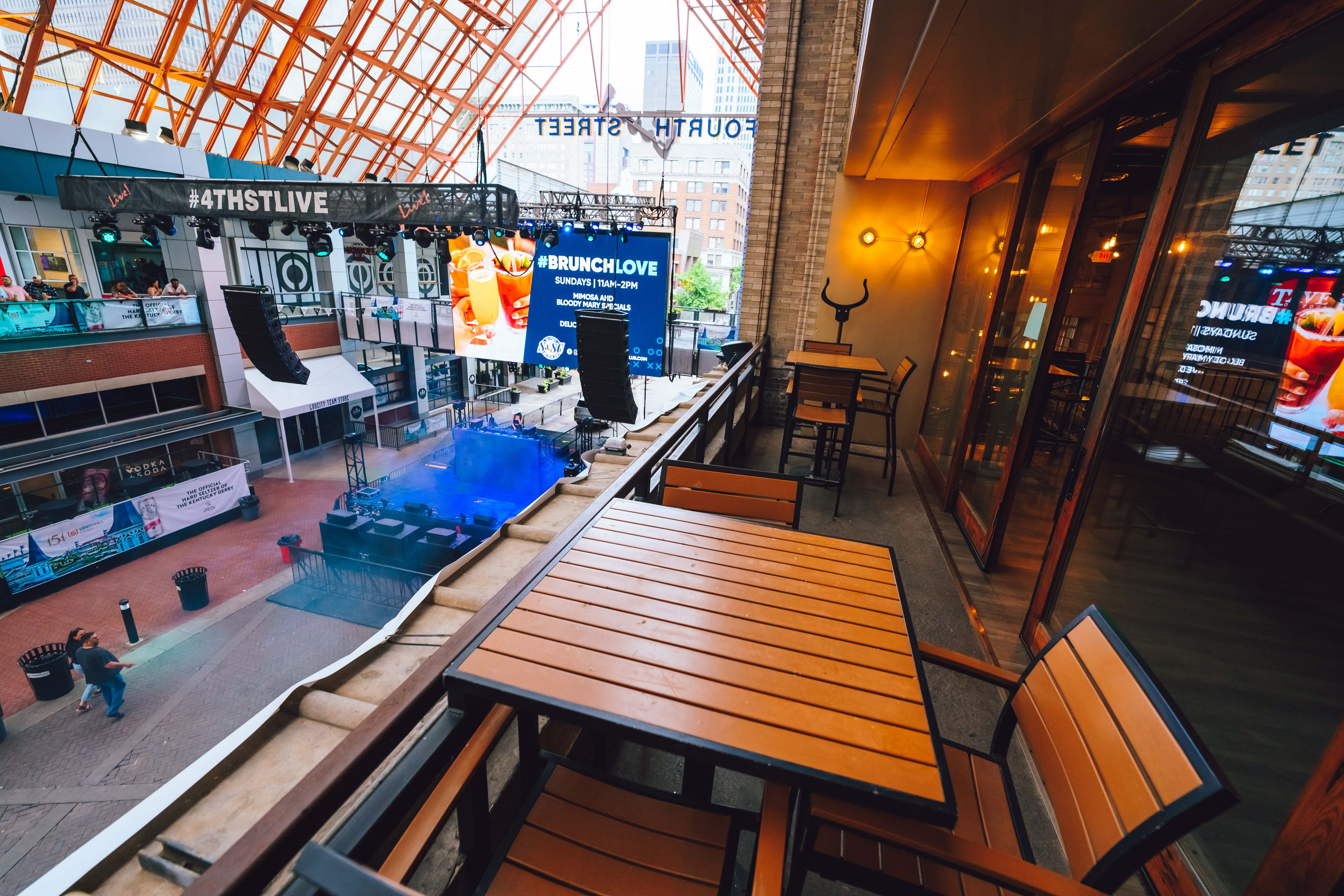 An image from Tavern of the premium seating and view of the stage.